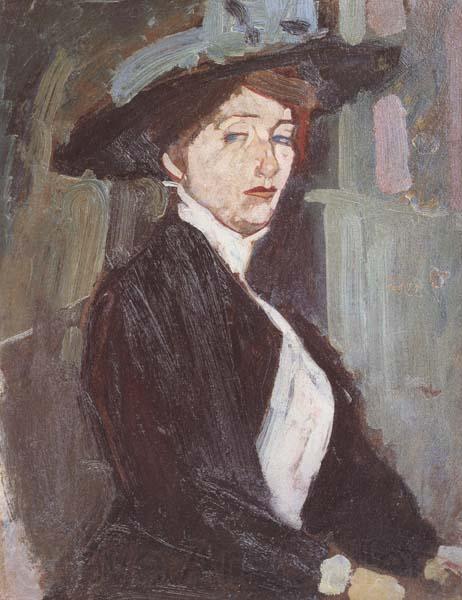 Amedeo Modigliani La femme au chapeau (mk38) Norge oil painting art